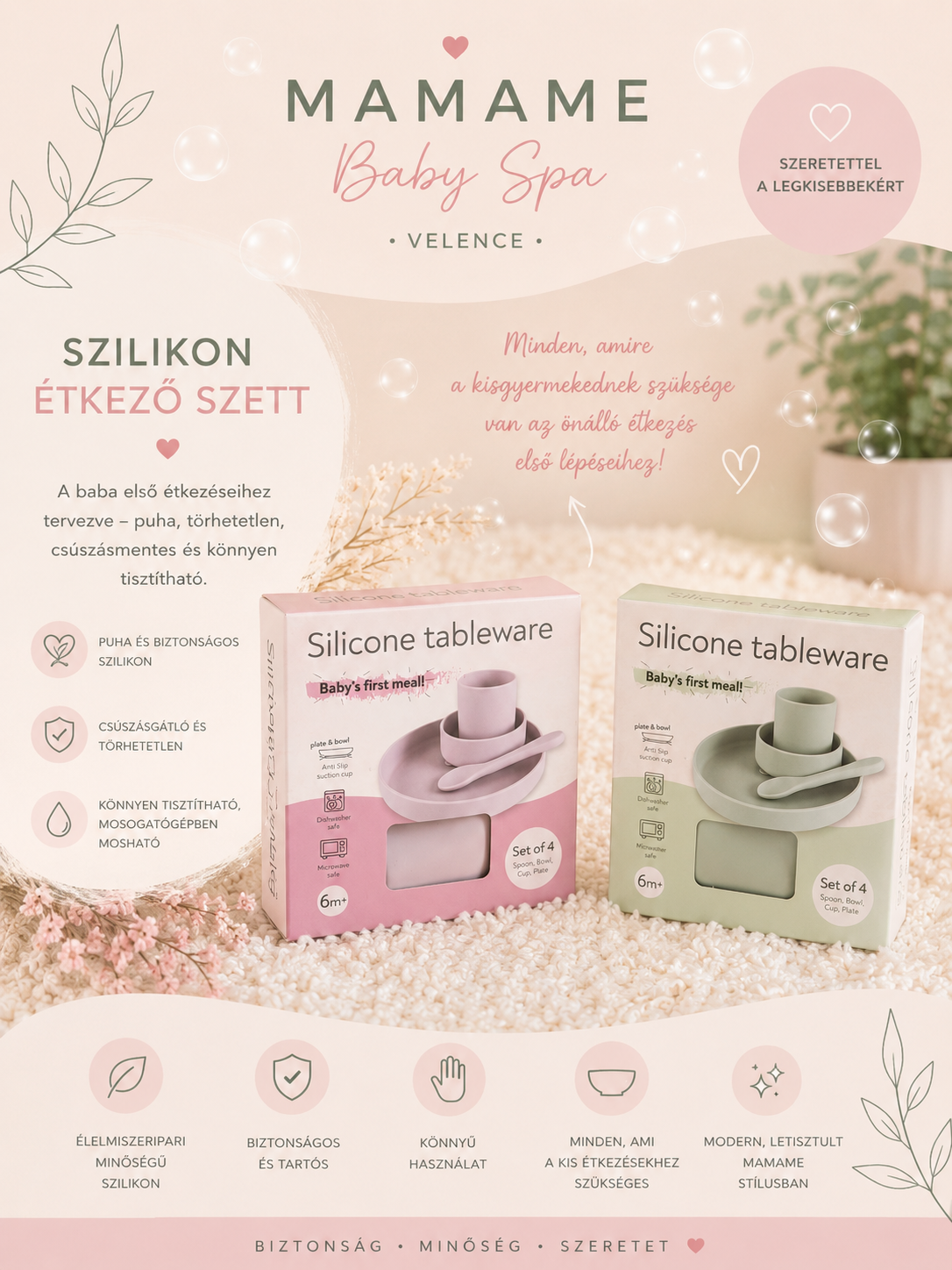 Szilikon étkező szett
